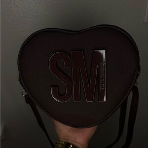Heart-Shaped Crossbody Bag in chocolate brown color